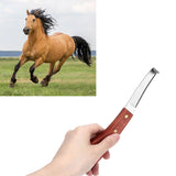 Horse Hoof Knife Hoof Trimming Tool with Wooden Handle Stainless Steel Blade for Farm Single Edged Left Hand