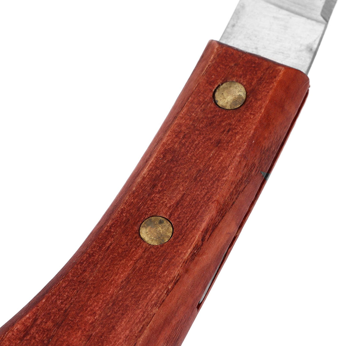 Horse Hoof Knife Hoof Trimming Tool with Wooden Handle Stainless Steel Blade for Farm Single Edged Left Hand