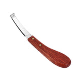 Horse Hoof Knife Hoof Trimming Tool with Wooden Handle Stainless Steel Blade for Farm Single Edged Right Hand