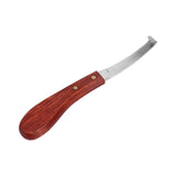 Horse Hoof Knife Hoof Trimming Tool with Wooden Handle Stainless Steel Blade for Farm Single Edged Right Hand - 45-Degree Angle