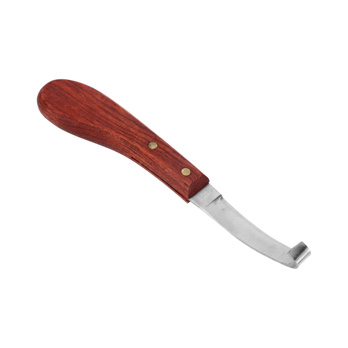 Horse Hoof Knife Hoof Trimming Tool with Wooden Handle Stainless Steel Blade for Farm Single Edged Right Hand