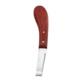 Horse Hoof Knife Hoof Trimming Tool with Wooden Handle Stainless Steel Blade for Farm Single Edged Right Hand - Low Angle