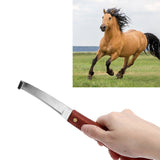 Horse Hoof Knife Hoof Trimming Tool with Wooden Handle Stainless Steel Blade for Farm Single Edged Right Hand - Extra Image