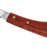 Horse Hoof Knife Hoof Trimming Tool with Wooden Handle Stainless Steel Blade for Farm Single Edged Right Hand - Extra Image