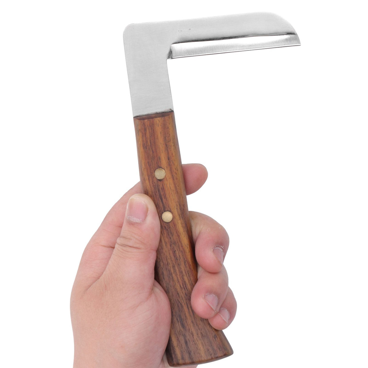 Steel L Shape Hoof Knife Ergonomic Curved Handle Hoof Trimming Tool for Farm Horse Single Blade On Left Hand