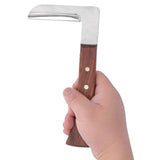 Steel L Shape Hoof Knife Ergonomic Curved Handle Hoof Trimming Tool for Farm Horse Single Blade On Right Hand - Low Angle