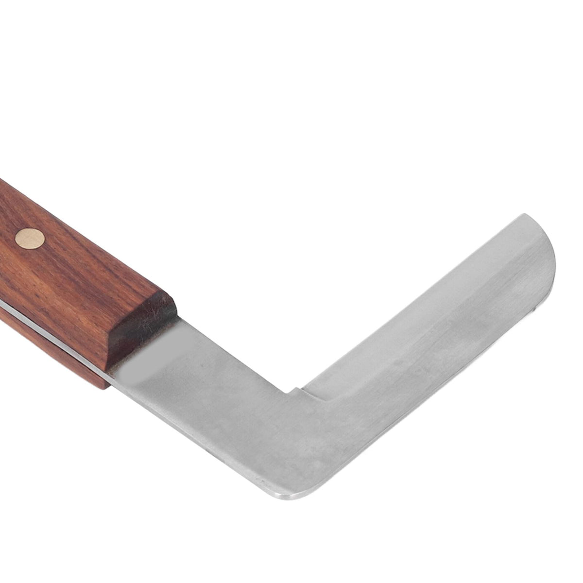Steel L Shape Hoof Knife Ergonomic Curved Handle Hoof Trimming Tool for Farm Horse Single Blade On Right Hand