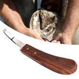 Steel Hoof Knife with Wooden Handle Pointed Cattle Livestock Hand Hoof Trimming Tool for FarmRight Hand