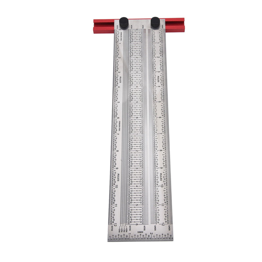 12in silver stainless steel T rule scribing ruler for woodworking