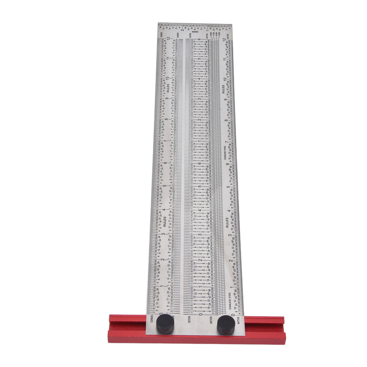 T Rule Stainless Steel Silver Scribing Ruler Woodworking Measuring Tool Positioning Gauge 12in