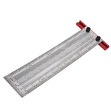 T Rule Stainless Steel Silver Scribing Ruler Woodworking Measuring Tool Positioning Gauge 12in