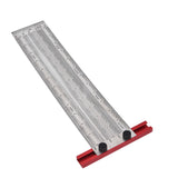 T Rule Stainless Steel Silver Scribing Ruler Woodworking Measuring Tool Positioning Gauge 12in