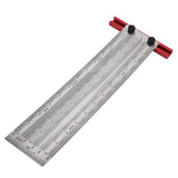 T Rule Stainless Steel Silver Scribing Ruler Woodworking Measuring Tool Positioning Gauge 12in
