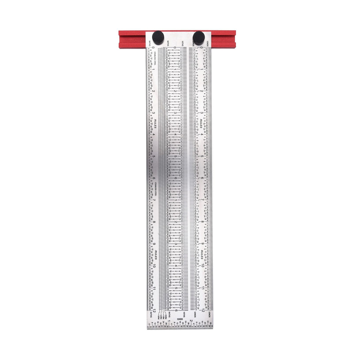 T Rule Stainless Steel Silver Scribing Ruler Woodworking Measuring Tool Positioning Gauge 12in