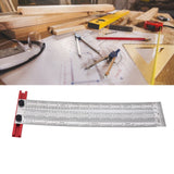 T Rule Stainless Steel Silver Scribing Ruler Woodworking Measuring Tool Positioning Gauge 12in