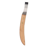 Left Hand Hoof Knife with Wooden Handle Steel Curved Livestock Cattle Hoof Trimming Tool
