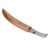 Left Hand Hoof Knife with Wooden Handle Steel Curved Livestock Cattle Hoof Trimming Tool