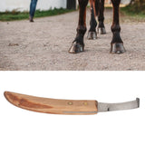 Left Hand Hoof Knife with Wooden Handle Steel Curved Livestock Cattle Hoof Trimming Tool