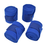 4Pcs Horse Leg Warp Hoop and Loop Fastener Guard Soft Polyester Set Kit for Dog Cow Cat Blue - Rear View