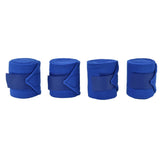 4Pcs Horse Leg Warp Hoop and Loop Fastener Guard Soft Polyester Set Kit for Dog Cow Cat Blue
