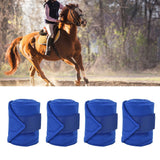 4Pcs Horse Leg Warp Hoop and Loop Fastener Guard Soft Polyester Set Kit for Dog Cow Cat Blue - Extra Image