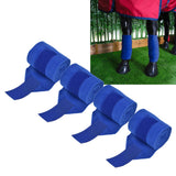 4Pcs Horse Leg Warp Hoop and Loop Fastener Guard Soft Polyester Set Kit for Dog Cow Cat Blue - Extra Image
