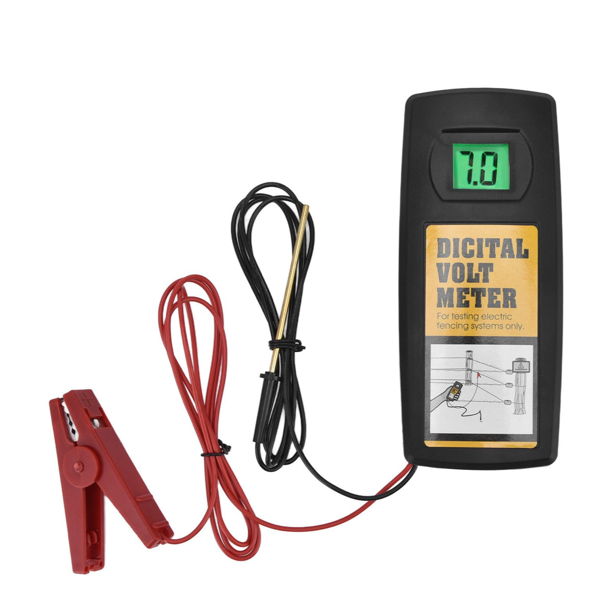 Electric Fence Voltage Meter 9.9KV LCD Digital Display Voltage Tester with Backlight 200‑9900V