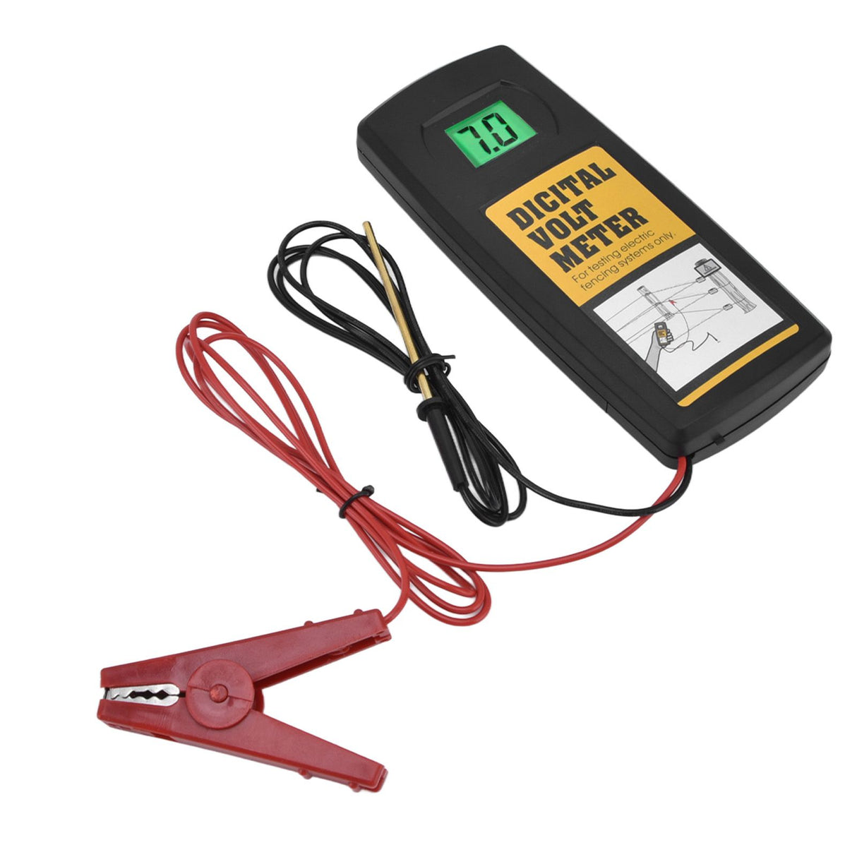Electric Fence Voltage Meter 9.9KV LCD Digital Display Voltage Tester with Backlight 200‑9900V