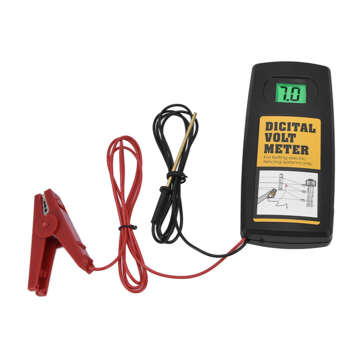 Electric Fence Voltage Meter 9.9KV LCD Digital Display Voltage Tester with Backlight 200‑9900V