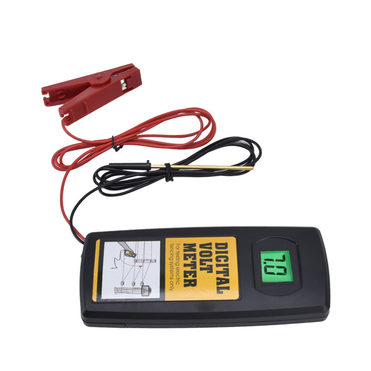 Electric Fence Voltage Meter 9.9KV LCD Digital Display Voltage Tester with Backlight 200‑9900V