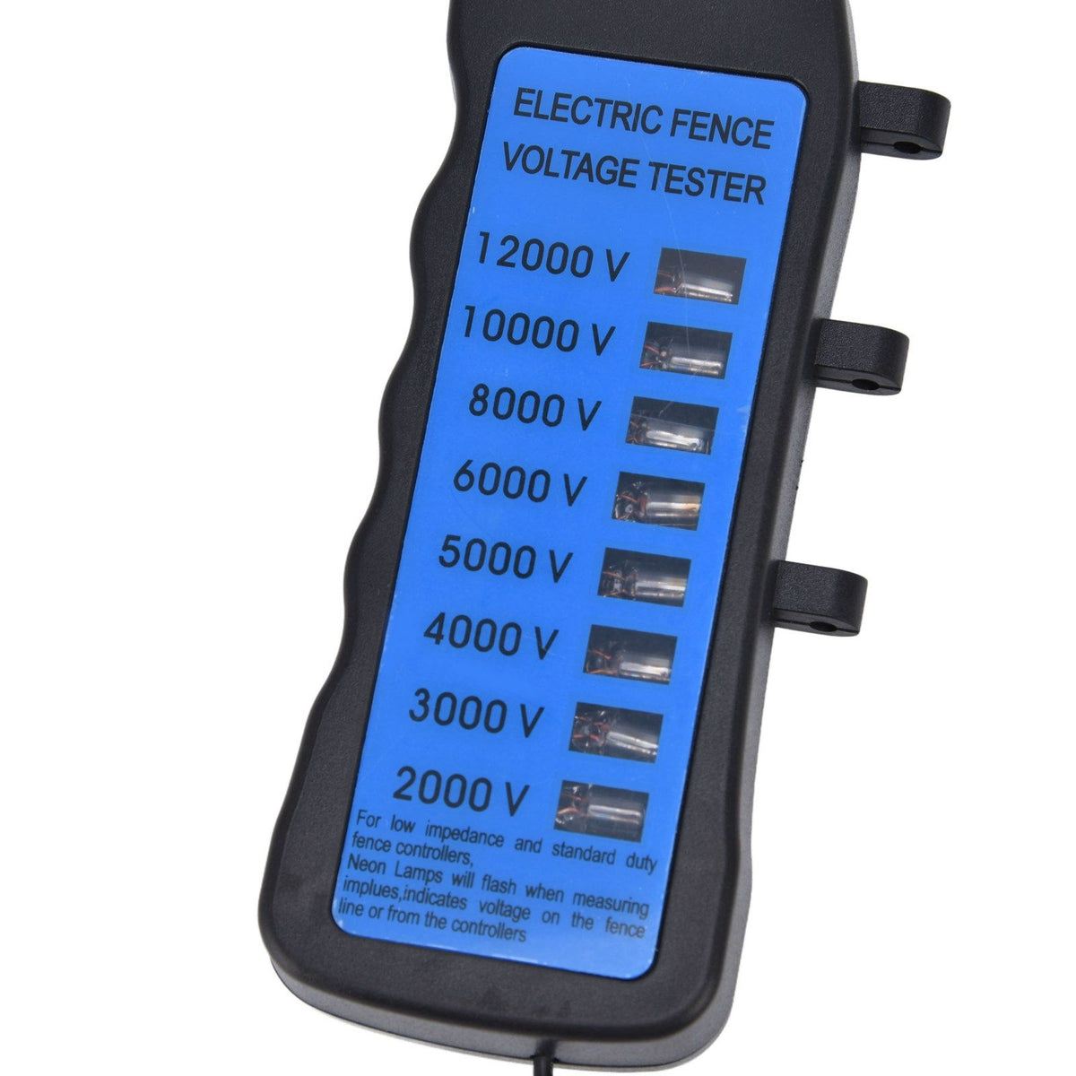 12KV Neon Fence Voltage Tester 2000 to 12000V 8 Neon Indicator Lights Waterproof Fence Tester for Farms
