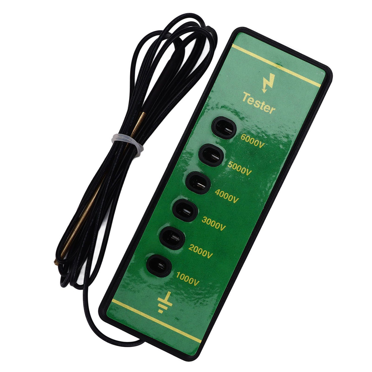 Electric Fence Voltage Tester 6 Indicator Light Maximum 6000V Animal Fence Fault Finder for Farms Livestock Enclosures