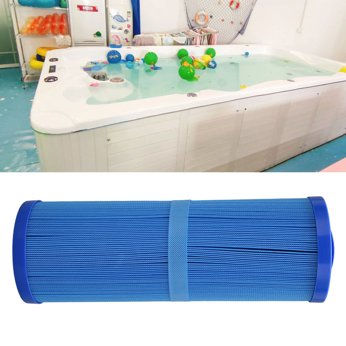 Swimming Pool Filter PP Children's SPA Filter Element Replacement for PWW50L Blue