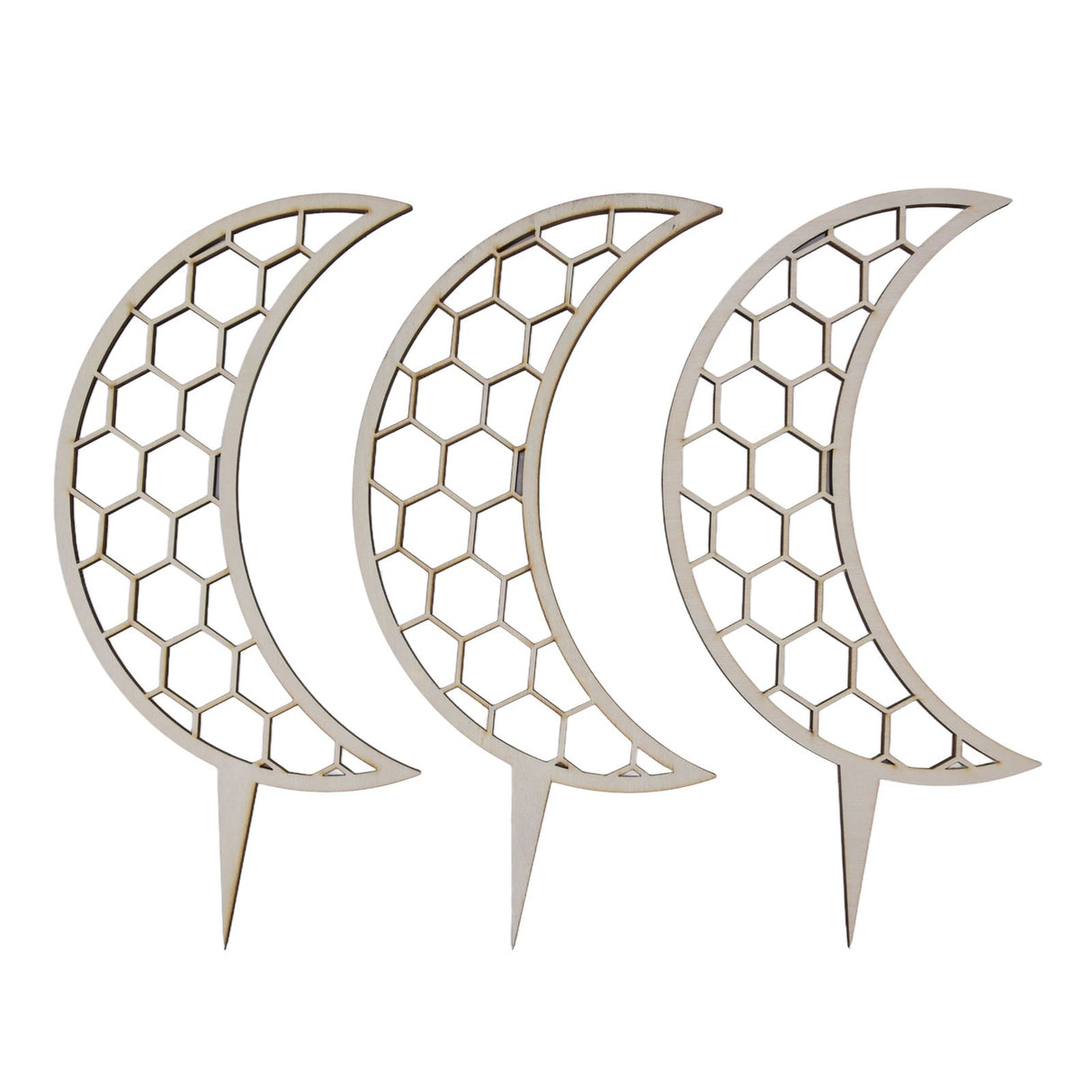 3 Pcs Vines Climbing Support Unique Design Composite Wood 30cm Flower Climbing Rack for Plant Modeling Moon Style