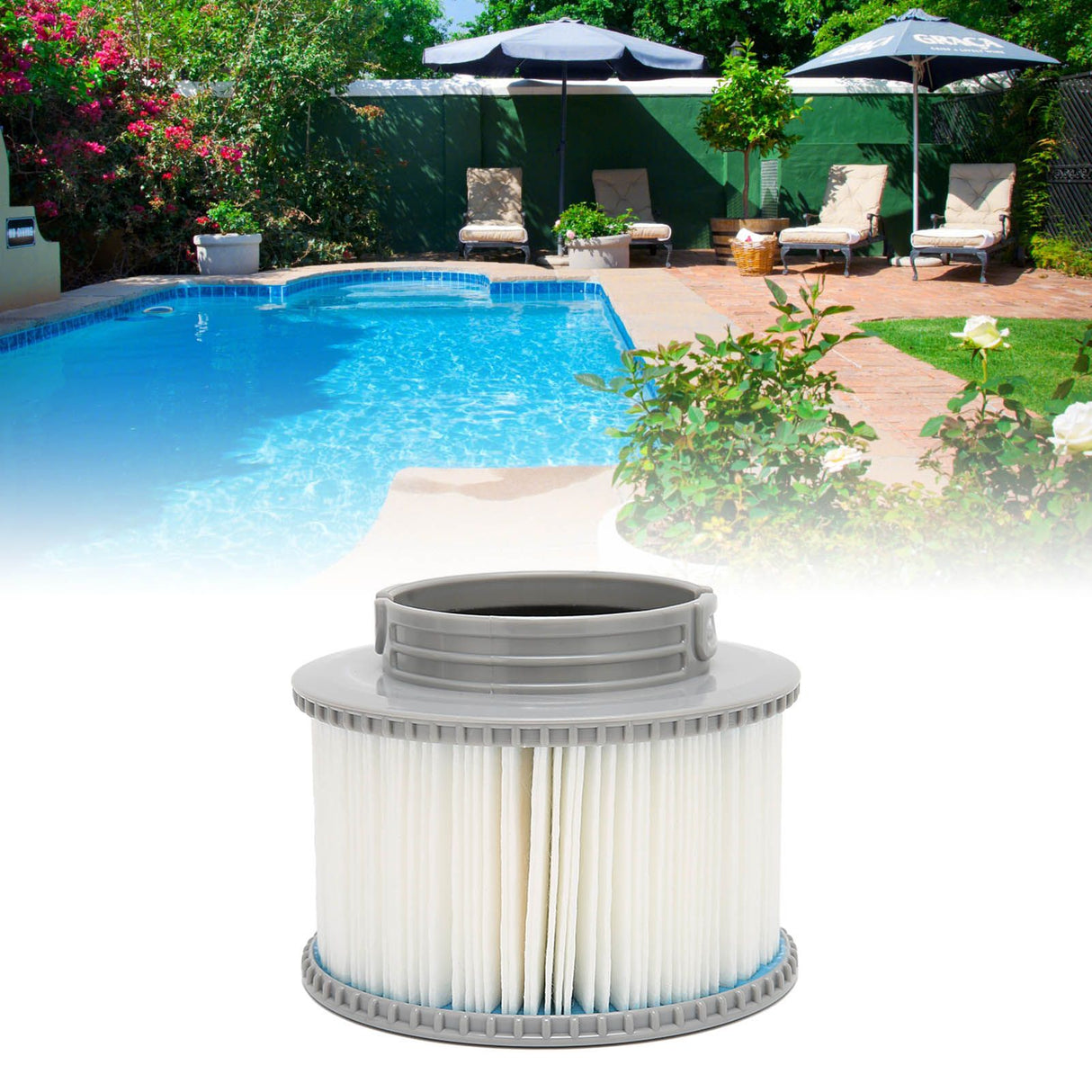 2Pcs Pool Filter Cartridge Filter Element Replacement for MSPA 2089 Winter Hot Tubs Spas Children's Swimming Pools