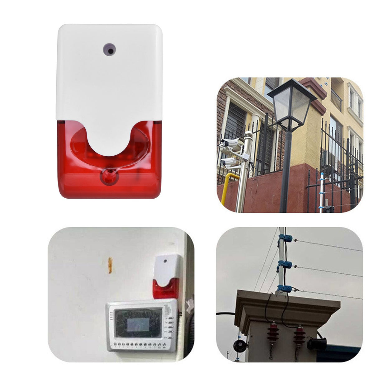 Mini Strobe Siren Wired Alarm Strobe Flashing Light Horn Flash Sound Siren for Home Security Alarm System DC12V
