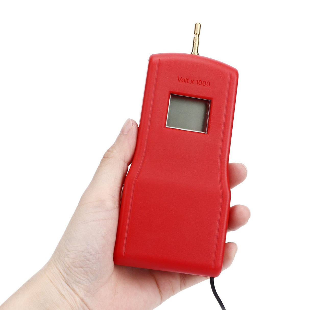 15KV LCD Electric Fence Voltage Tester Portable Electric Fence Digital Voltmeter for Farm Garden MLD‑004BR Red Red
