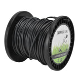 Round String Trimmer Line for Husqvarna 3.3mm Black High Cutting Efficiency Trimmer Line for Most Lawn Mowers Farm 30m - Top-Down View