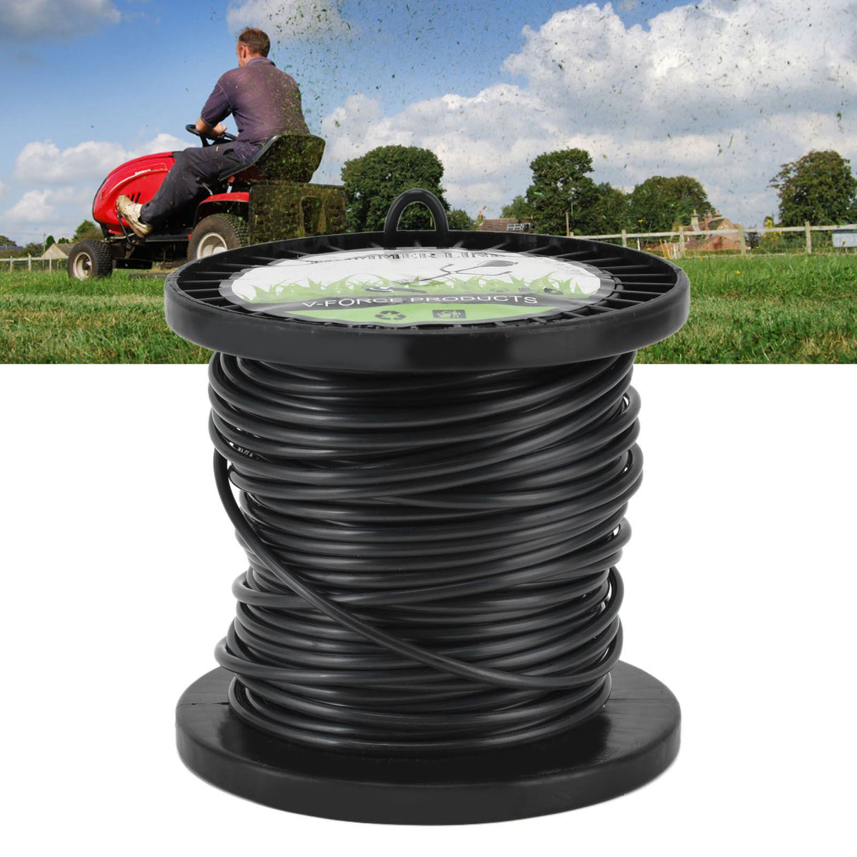 Round String Trimmer Line for Husqvarna 3.3mm Black High Cutting Efficiency Trimmer Line for Most Lawn Mowers Farm 30m