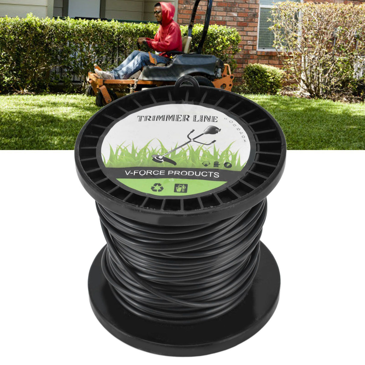 Round String Trimmer Line for Husqvarna 3.3mm Black High Cutting Efficiency Trimmer Line for Most Lawn Mowers Farm 30m