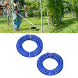 2PCS 4mm String Trimmer Line Nylon Round Trimmer Line Blue Lawn Mower Accessories for Husqvarna 5m / 16.4ft