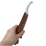 Horse Hoof Knife Curved Fine Carbon Steel Blade Ergonomic Left Hand Hoof Trimmer for Farm