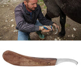 Horse Hoof Knife Curved Fine Carbon Steel Blade Ergonomic Left Hand Hoof Trimmer for Farm