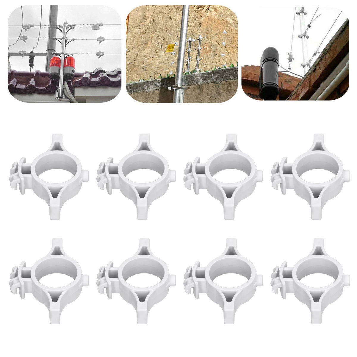 50pcs Electric Fence Insulators Pulse Electric Fence Terminal Rod Insulators with 3.2cm Hole for Farm Gray