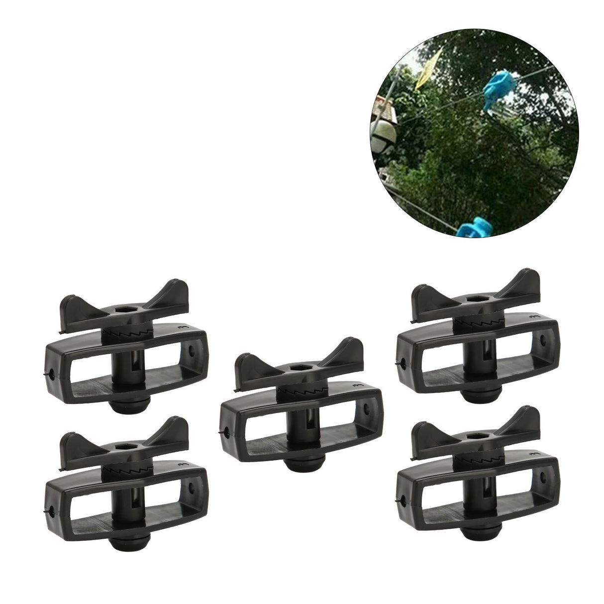 50Pcs Electric Fence Wire Tightener Portable Garden Electronic Fence Alloy Wire Tensioner Black