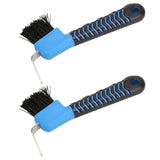 2Pcs Horse Hoof Pick Brushes Horse Hoof Cleaning Tool with Soft Touch Rubber Handle for Horse Stable