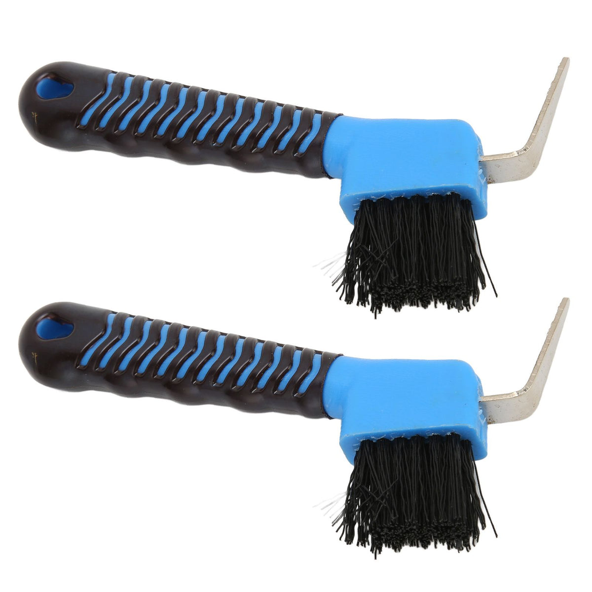 2Pcs Horse Hoof Pick Brushes Horse Hoof Cleaning Tool with Soft Touch Rubber Handle for Horse Stable