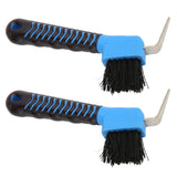 2Pcs Horse Hoof Pick Brushes Horse Hoof Cleaning Tool with Soft Touch Rubber Handle for Horse Stable