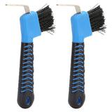 2Pcs Horse Hoof Pick Brushes Horse Hoof Cleaning Tool with Soft Touch Rubber Handle for Horse Stable