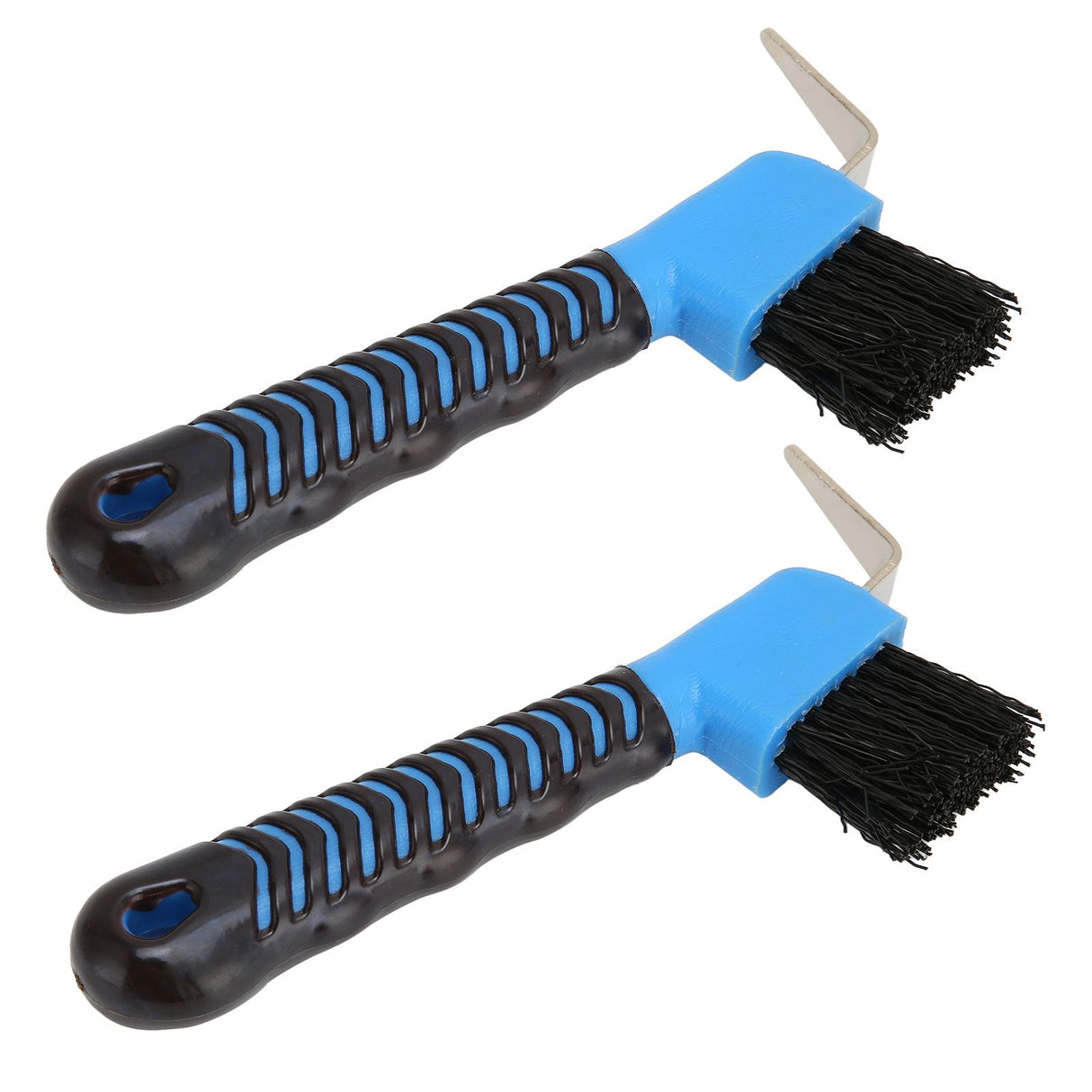 2Pcs Horse Hoof Pick Brushes Horse Hoof Cleaning Tool with Soft Touch Rubber Handle for Horse Stable